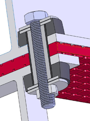 Rubber bolt isolators structural noise reduction