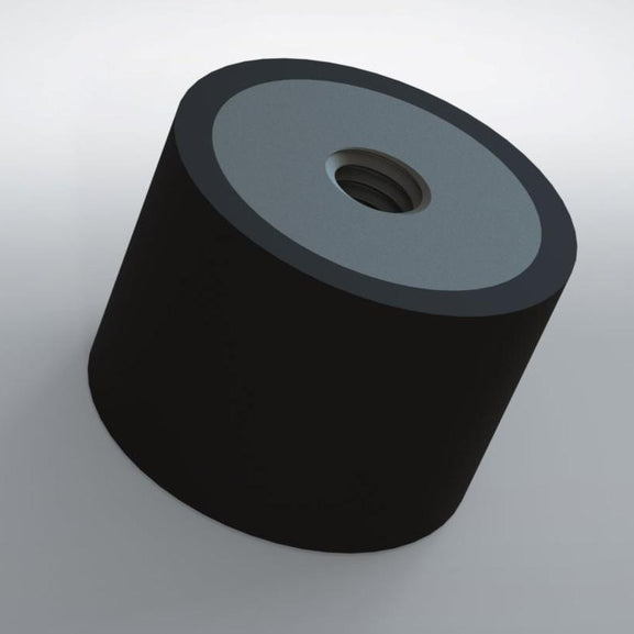 Rubber anti vibration bobbin mount with female threads