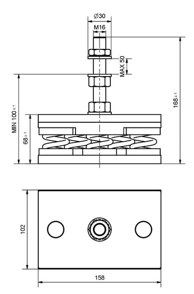 Adjustable metal Spring machine foot 6hz anti vibration dimensions