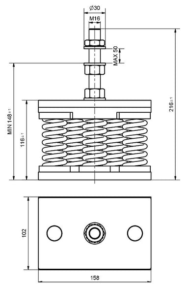 Adjustable metal Spring Foot 3hz anti vibration dimensions