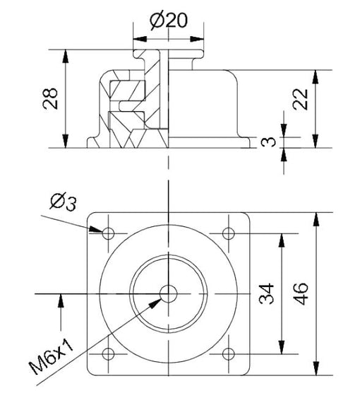 Lightweight Pedestal mount anti vibration dimensions