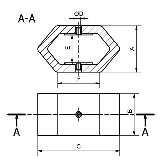 Exagon high deflection rubber mount dimensions