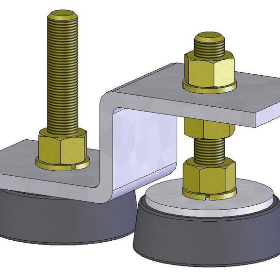 Anti vibration machine foot fitting