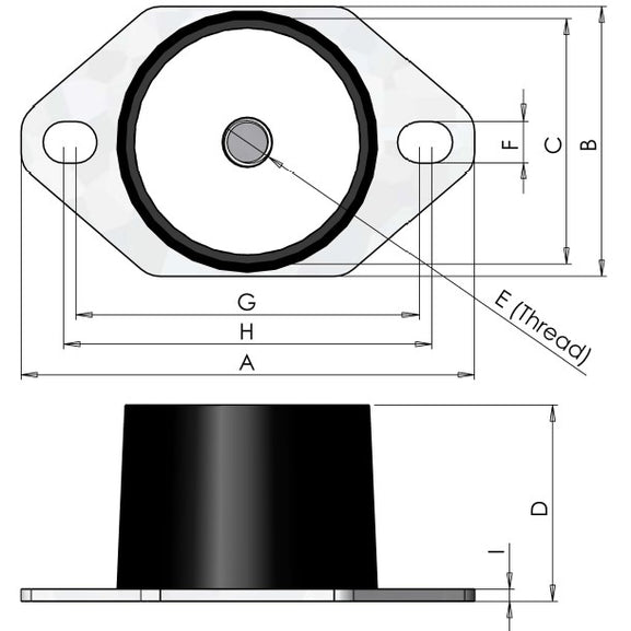 Premium Rubber Pedestal Mount Anti Vibration Silentbloc Silentblock dimensions female thread