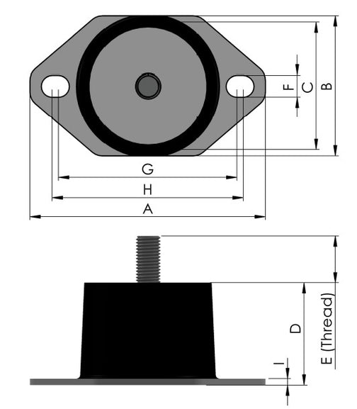 Premium Rubber Pedestal Mount Anti Vibration Silentbloc Silentblock dimensions