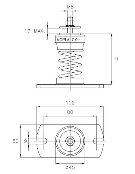 metal Spring pedestal mount anti vibration dimensions