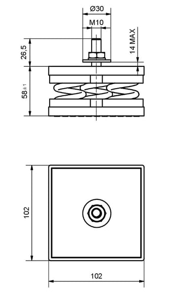 metal Spring machine foot 6hz anti vibration dimensions