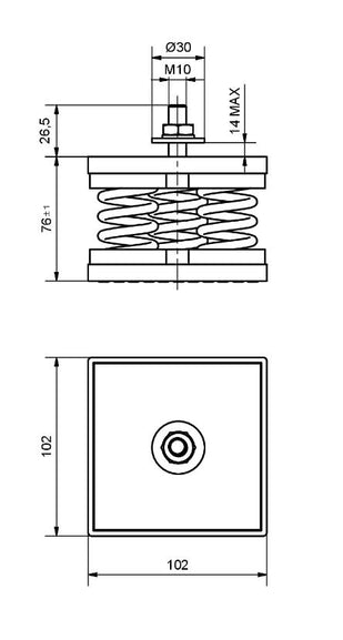 metal Spring Foot 4hz anti vibration dimensions