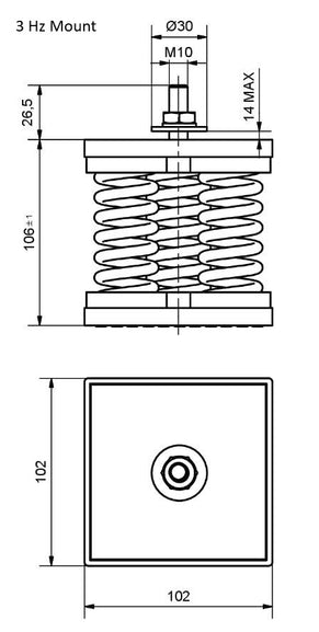 metal Spring machine foot 3hz anti vibration dimensions