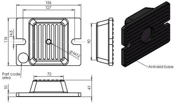 Rubber enclosed anti vibration pedestal mount silentbloc silentblock dimensions