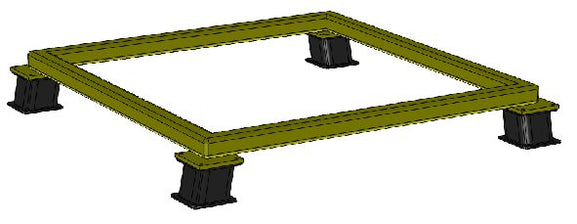 Rubber Anti Vibration Sandwich Mount offset installation