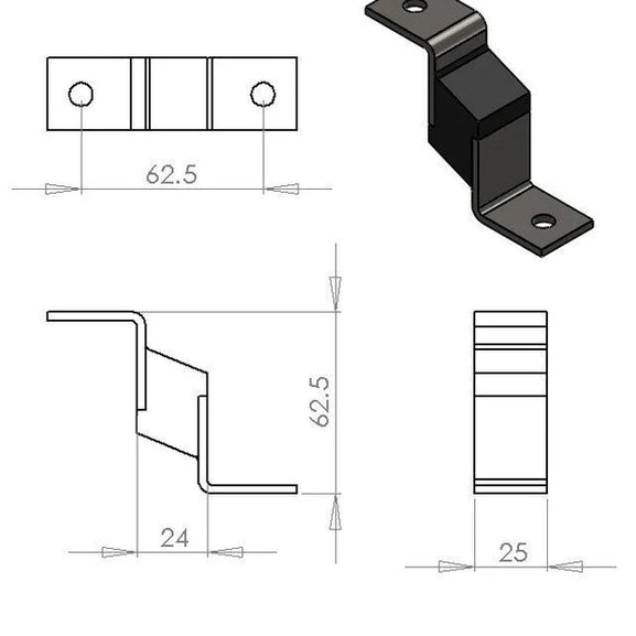 2-L Shear Bracket (1 - 47 Kg/mount)