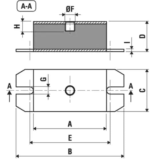 Flexobloc Pedestal Mount (50 - 1000 daN) Anti Vibration Methods Dev