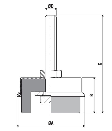 Rubber machine feet anti vibration dimensions