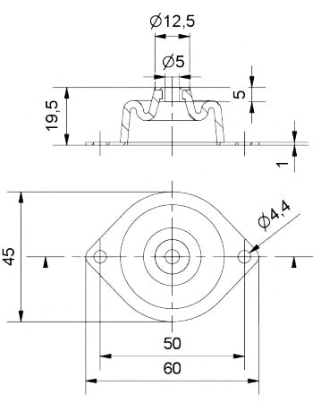 Anti Vibration plate bulkhead mount pedestal dimensions